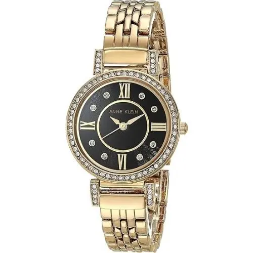 Anne Klein Premium Crystal Accented Bracelet Women`s Watch AK/2928BKGB