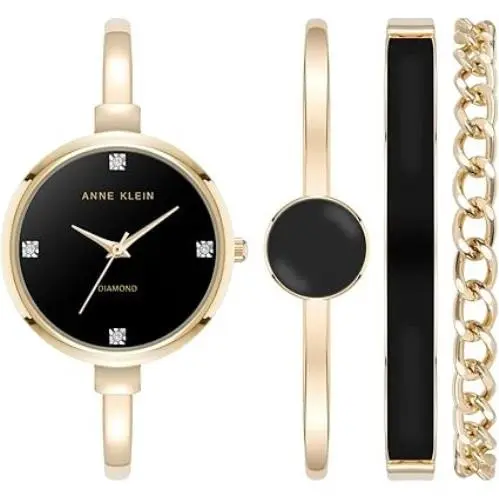 Anne Klein Bangle and Bracelet Set Ladies Watch AK/5142BKST