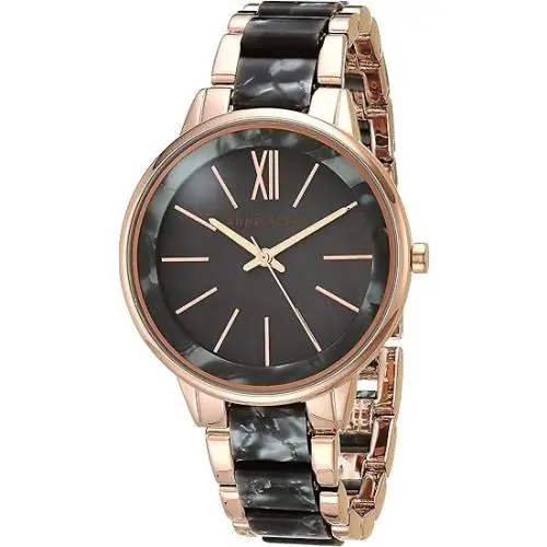 Anne Klein AK/1412GYRG Women`s Watch Grey Mother of Pearl Resin Bracelet