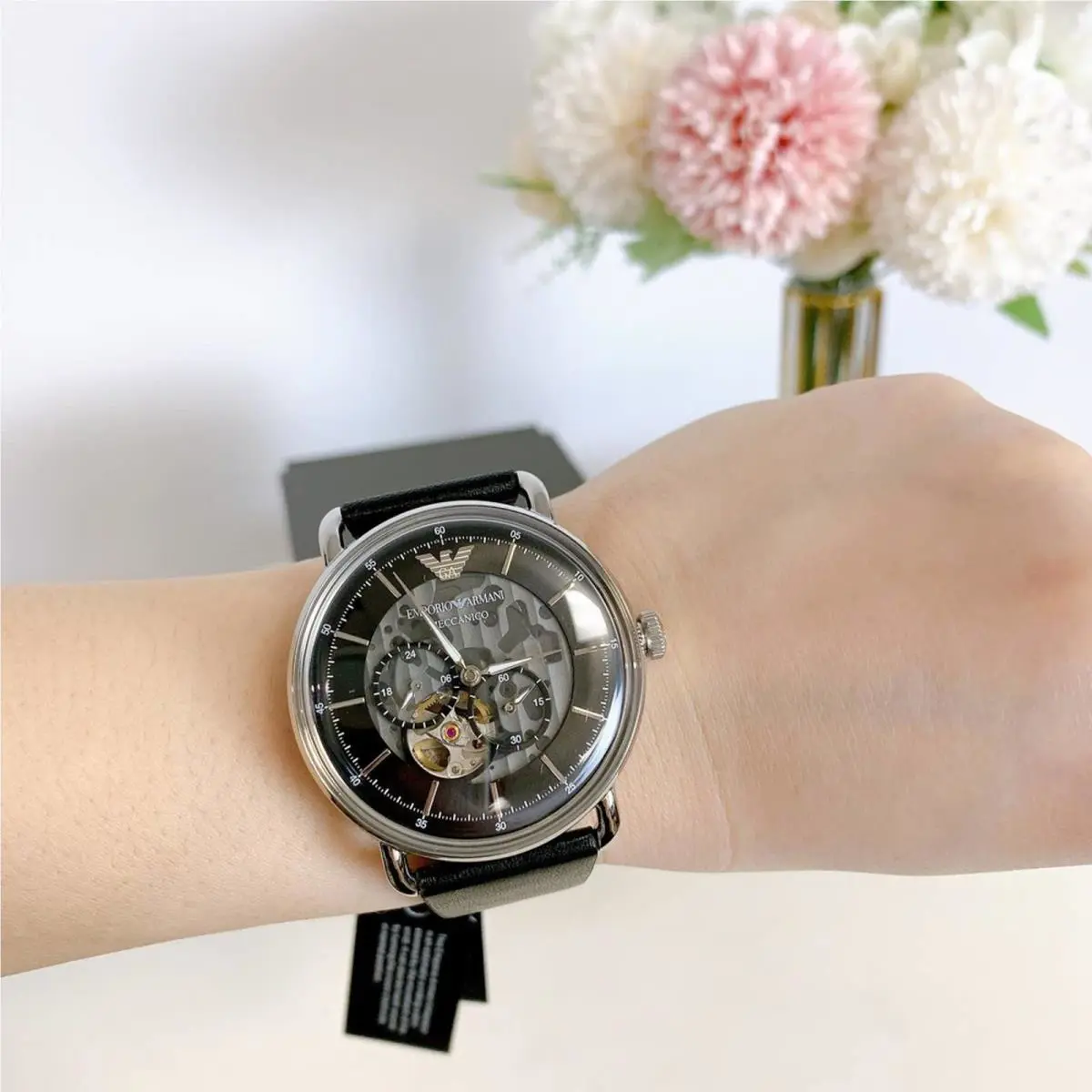 Emporio Armani AR60026 Multifunction Black Leather Watch