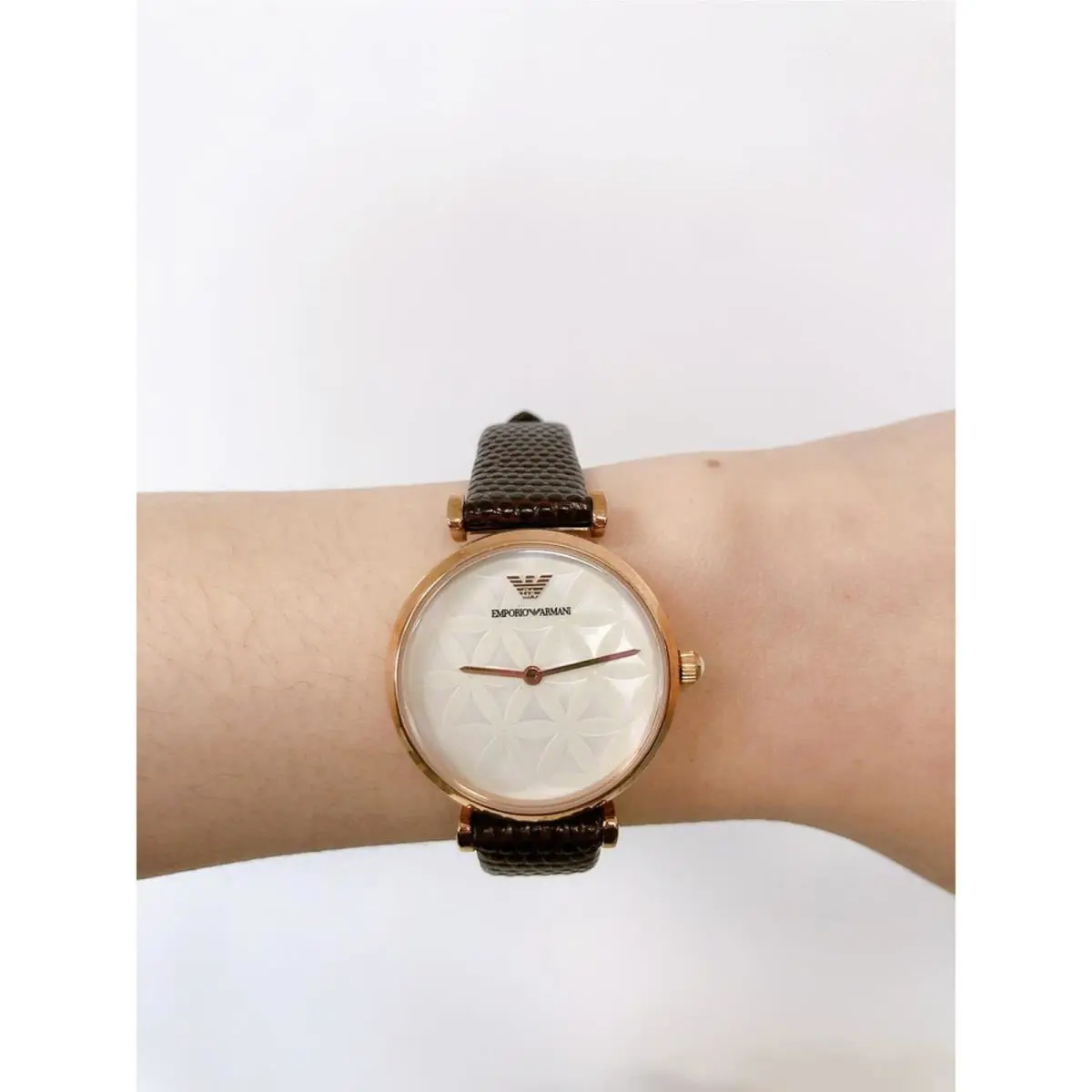 Emporio Armani AR1990 Women`s Two-hand Brown Leather Watch