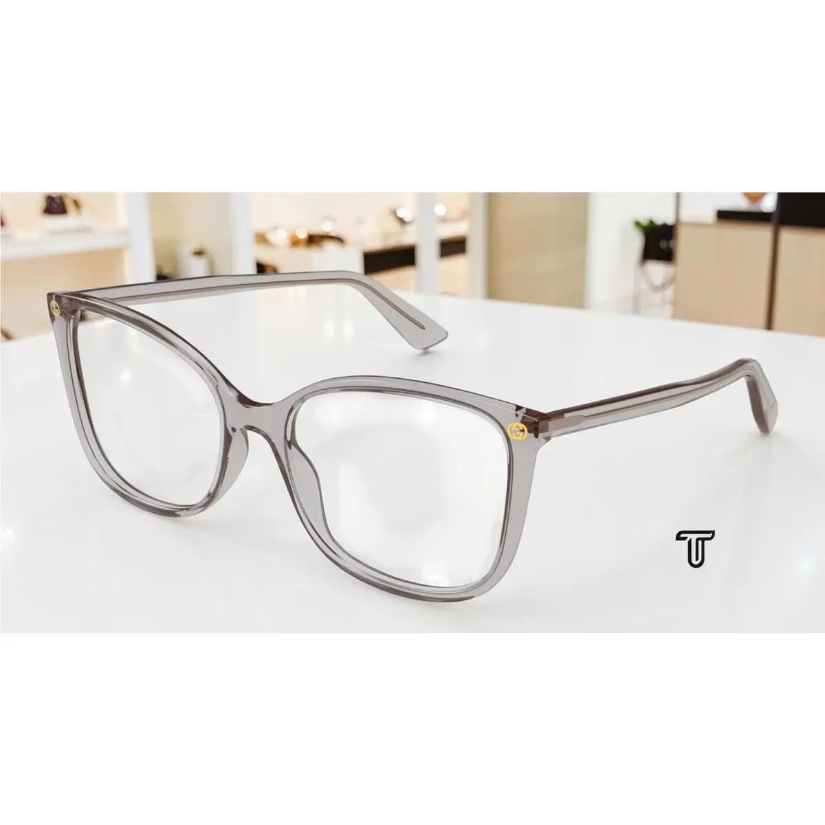 GG0026O 018 Cat Eye Grey Demo Lens 53 mm Women`s Eyeglasses by Gucci