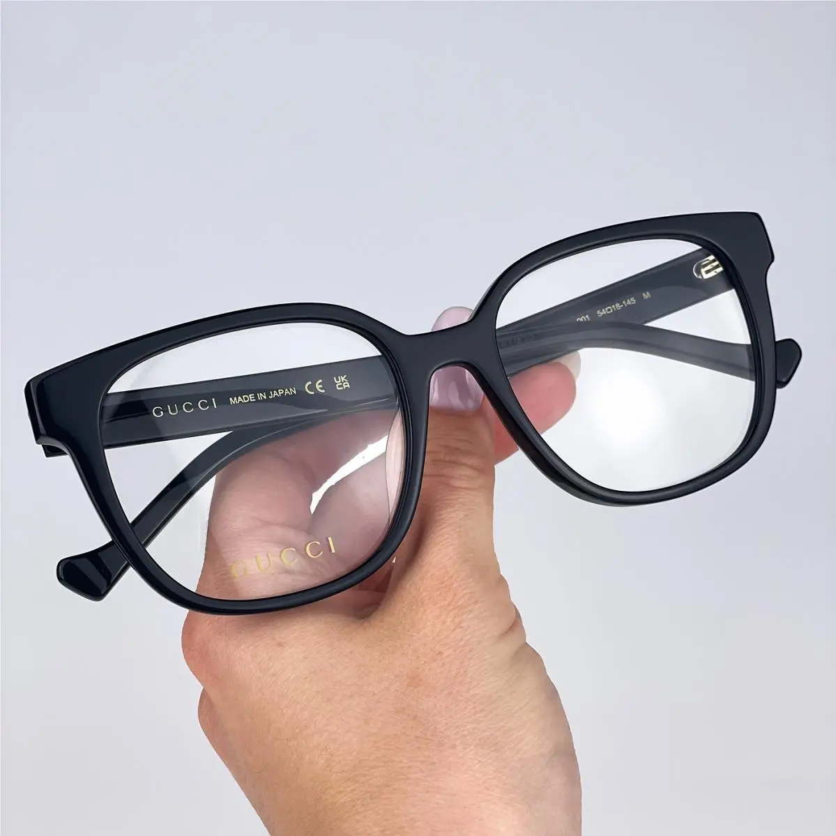 Gucci Women Eyeglasses Black Havana Demo Rectangle GG1305OA 001