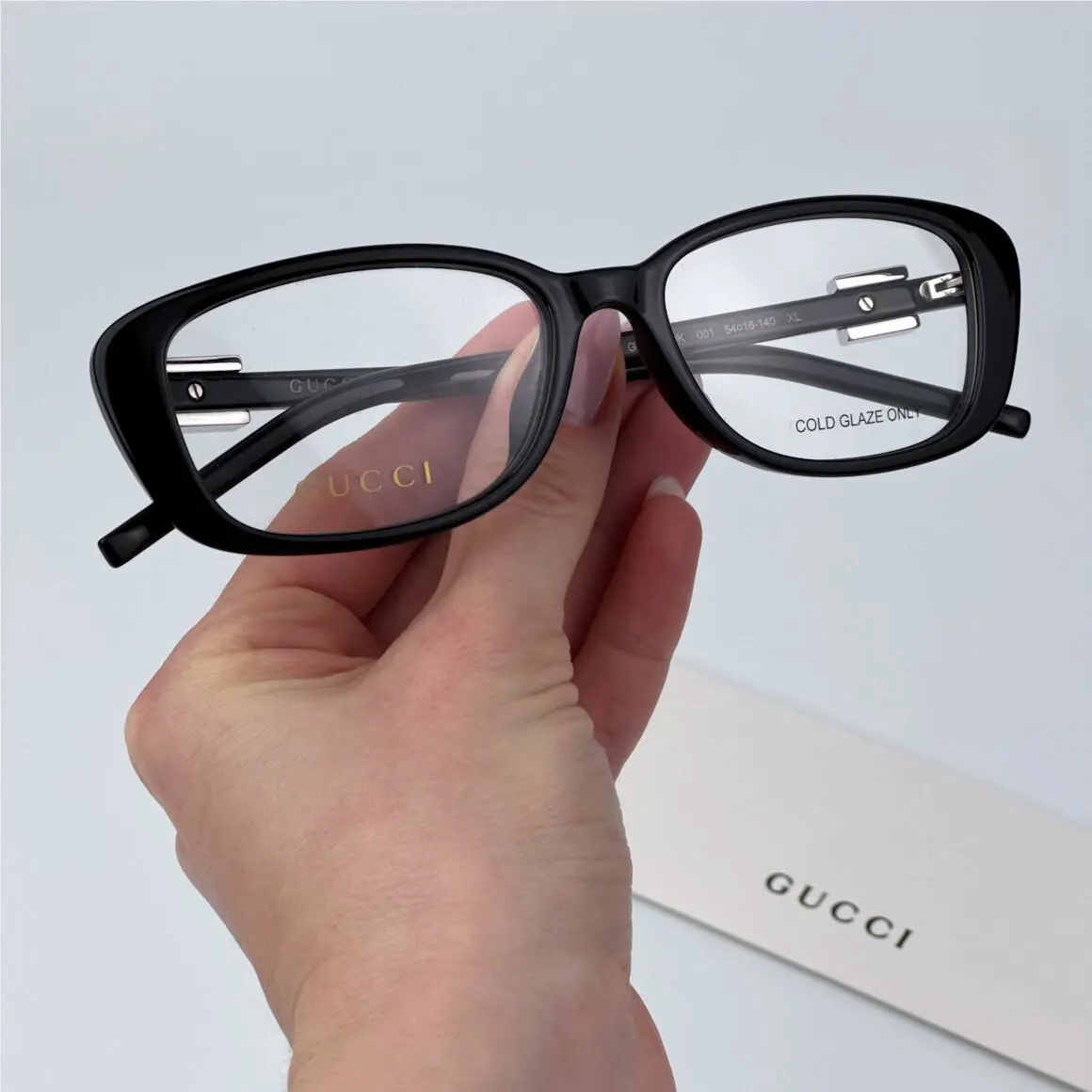 Gucci Women Eyeglasses Shiny Black Demo Square GG1685OK 001