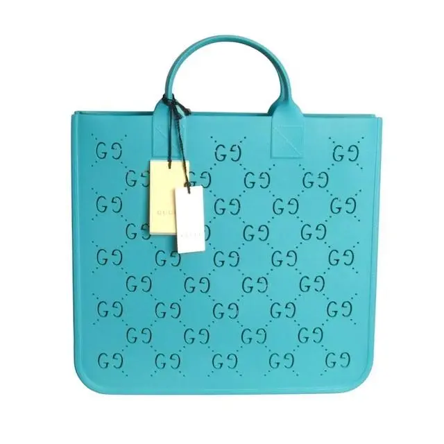 Gucci- Kid`s Turquoise Rubber GG Tote