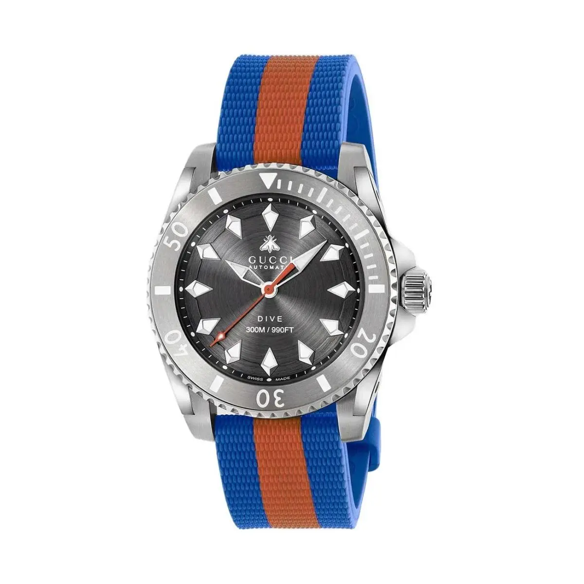 Gucci Dive 40mm Automatic Dark Grey Dial Rubber Unisex Watch YA136352