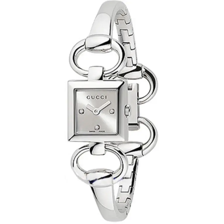Gucci YA120504 Tornabuoni Diamond Accented Silver Dial 120 Series Women`s Watch