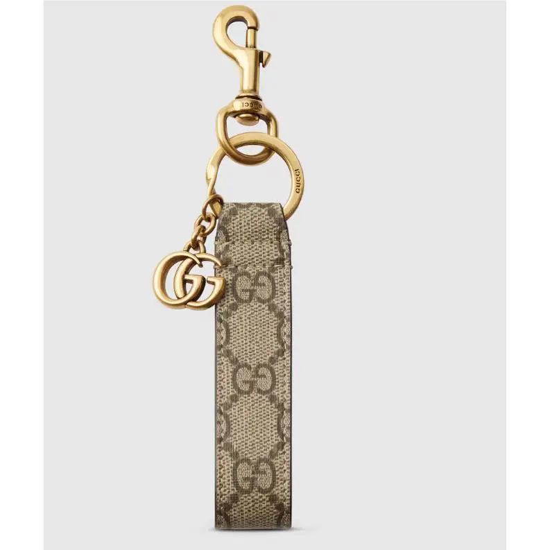 Gucci Ophidia GG Key Ring Chain GG Charm Green Red w/ Box Bag Coa