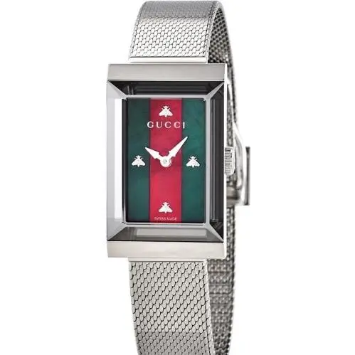 Gucci YA147401 Green Red Mother of Pearl Dial 147.4 Series Ladies Watch 610