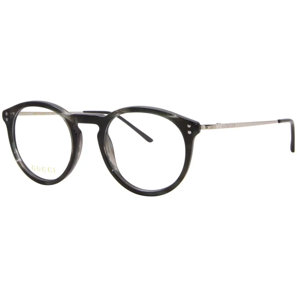 Gucci GG1710O 004 Eyeglasses Frame Men`s Havana/silver Full Rim Round Shape 48mm