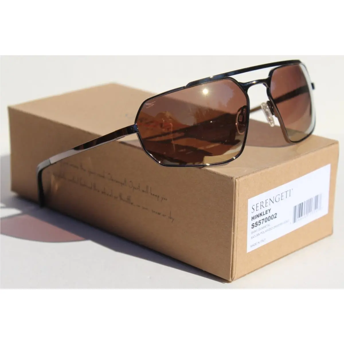 Serengeti Hinkley Polarized Sunglasses Gunmetal/saturn Drivers Gold SS570002