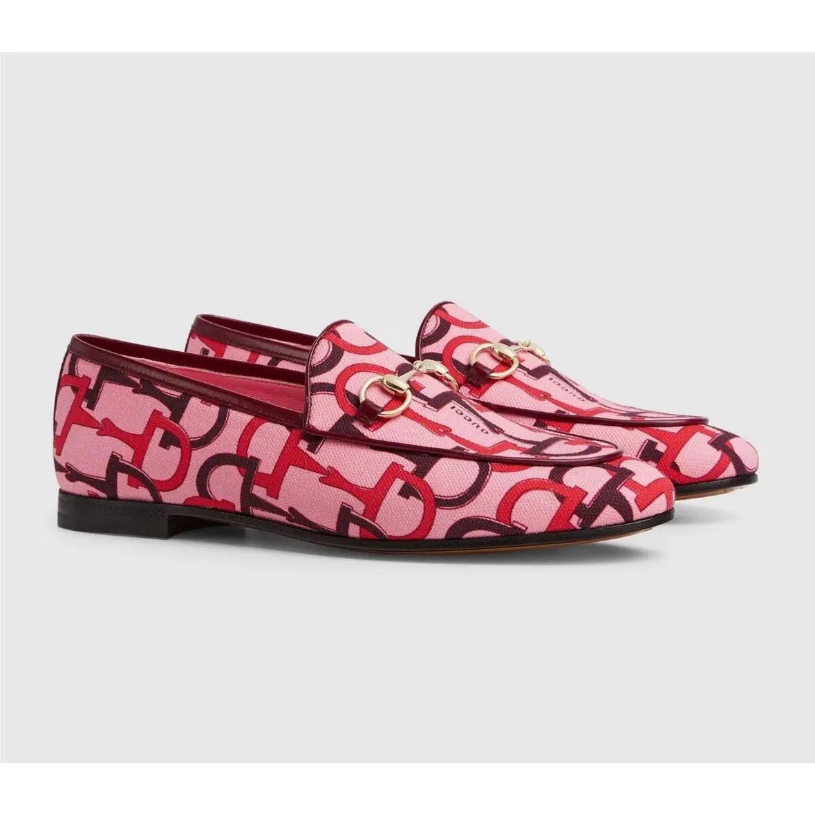 Gucci Pink Logo Jordan Horsebit Pattern Loafers Women’s US 9.5/EU 39.5