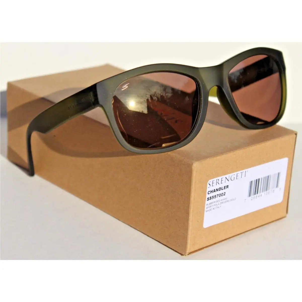 Chandler Polarized Sunglasses Khaki/drivers Gold SS557002 Italy by Serengeti