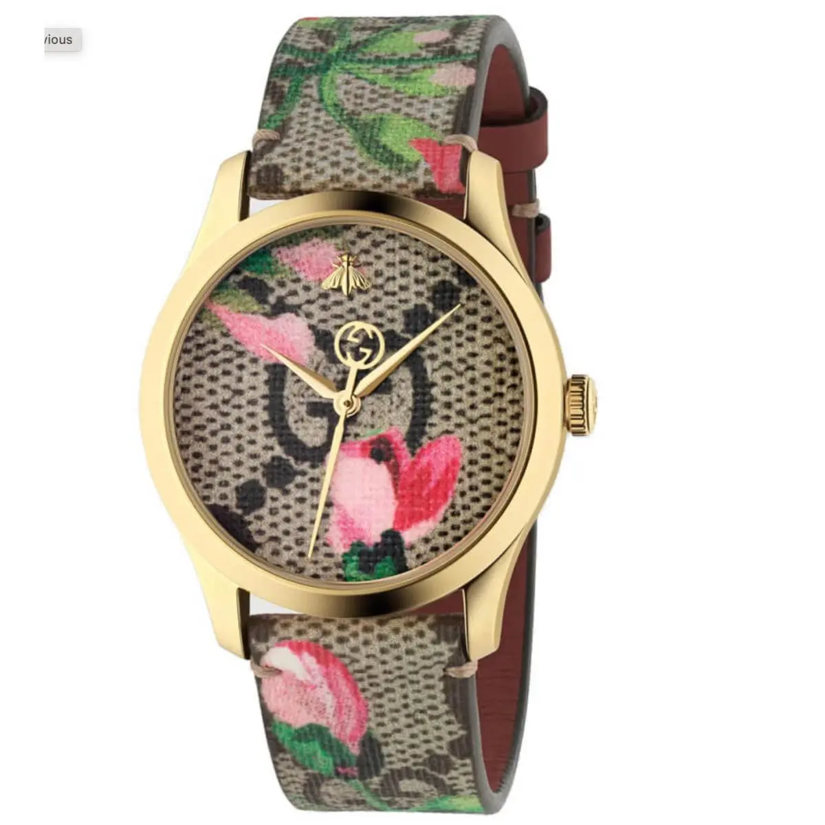 Gucci Women`s G-timeless Floral Dial Watch - YA1264038A