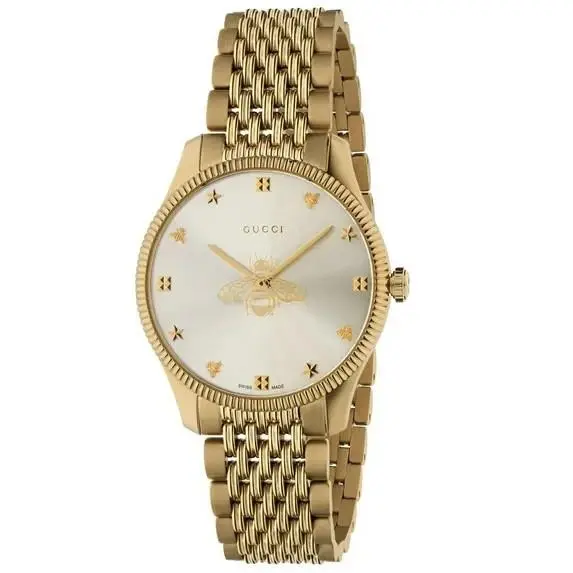 G-timeless 36mm Silver Dial Quartz Ladies Watch YA1264155 Top Seller by Gucci