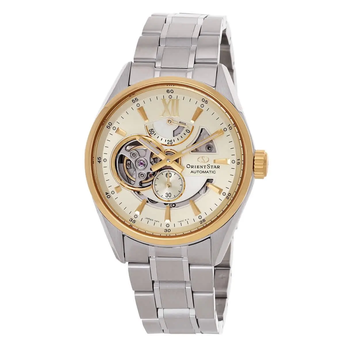 Orient Contemporary Automatic Men`s Watch RE-AV0124G00B - Dial: Skeleton, Band: Silver-tone, Bezel: Silver-tone
