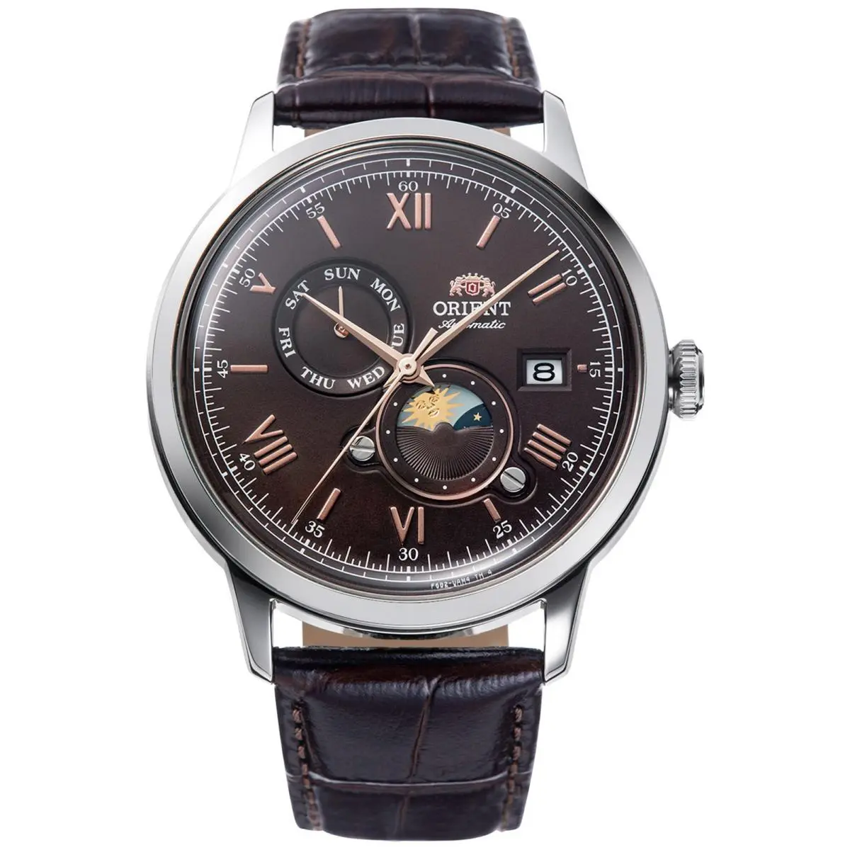Men`s Classic Bambino Sun Moon 41mm Automatic Watch RA-AK0804Y by Orient