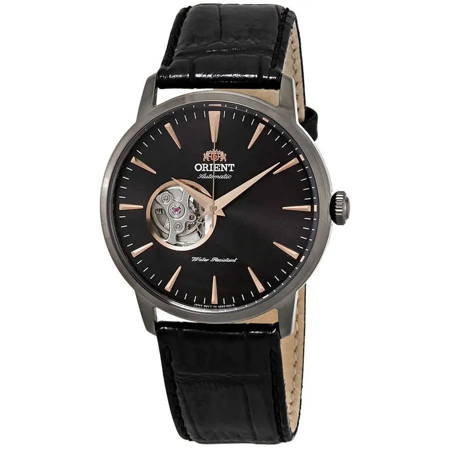 Orient Open Heart Automatic Black Dial Men`s Watch FAG02001B0