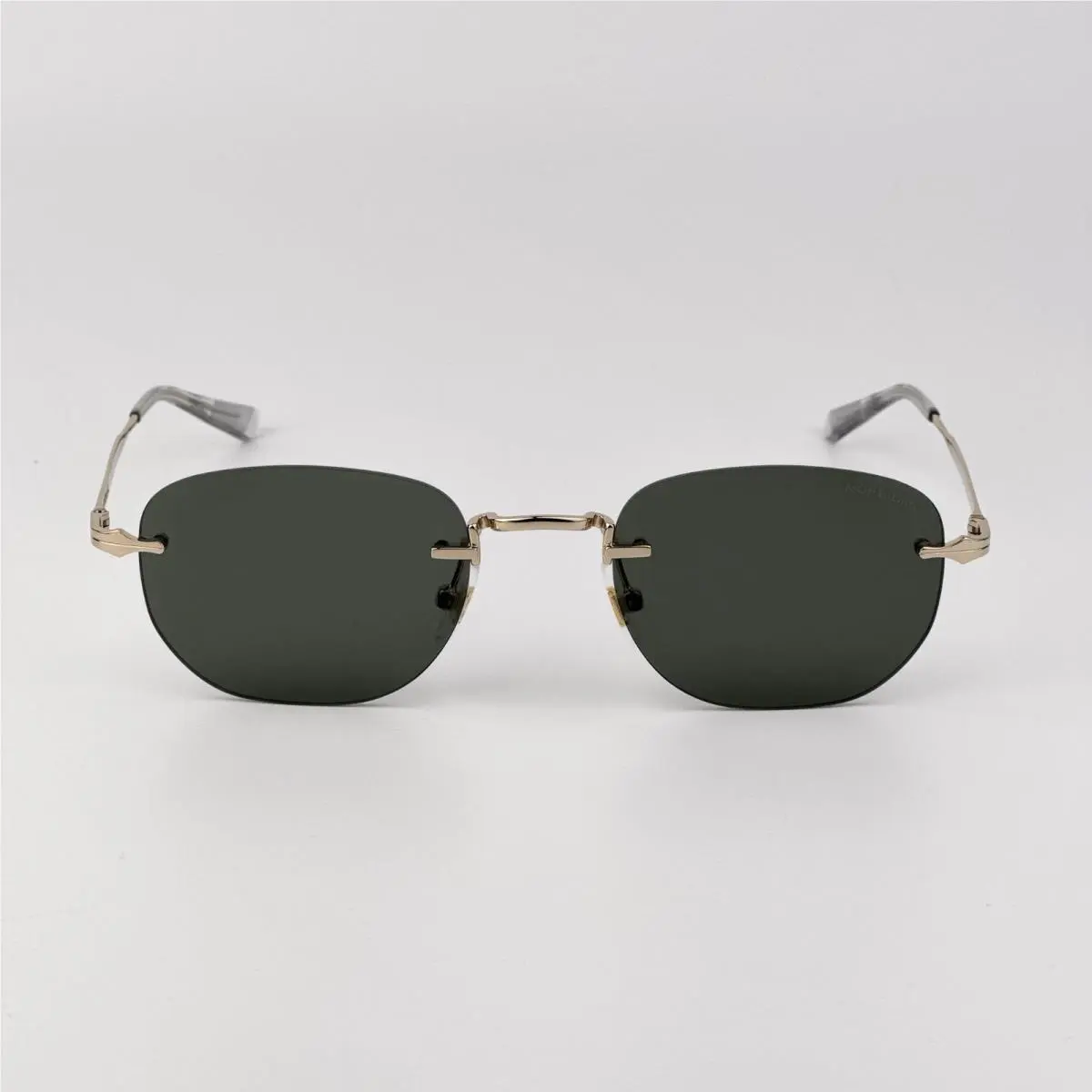 Men Sunglasses Gold Grey Square Rimless MB0303S 001 by Montblanc