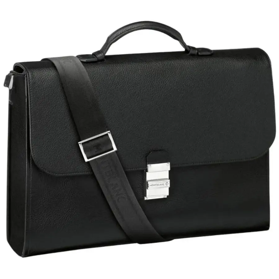 Montblanc Meisterst ck Soft Grain Black Leather Single Briefcase 114451