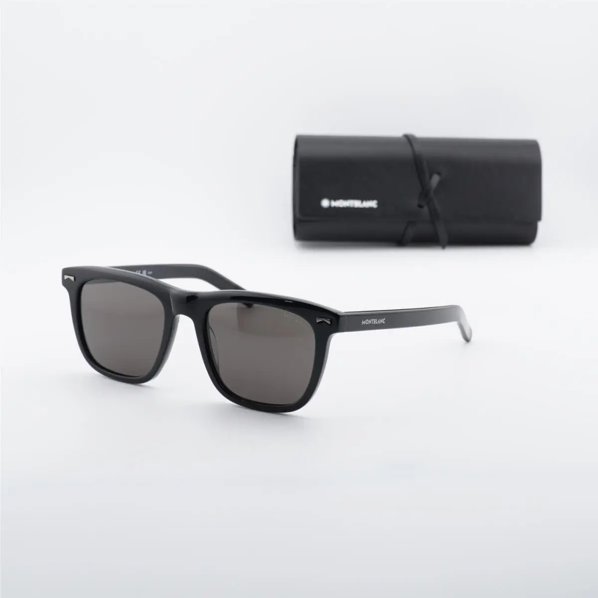 Montblanc MB0226S 006 Shiny Black/grey Sunglasses 56-20-145