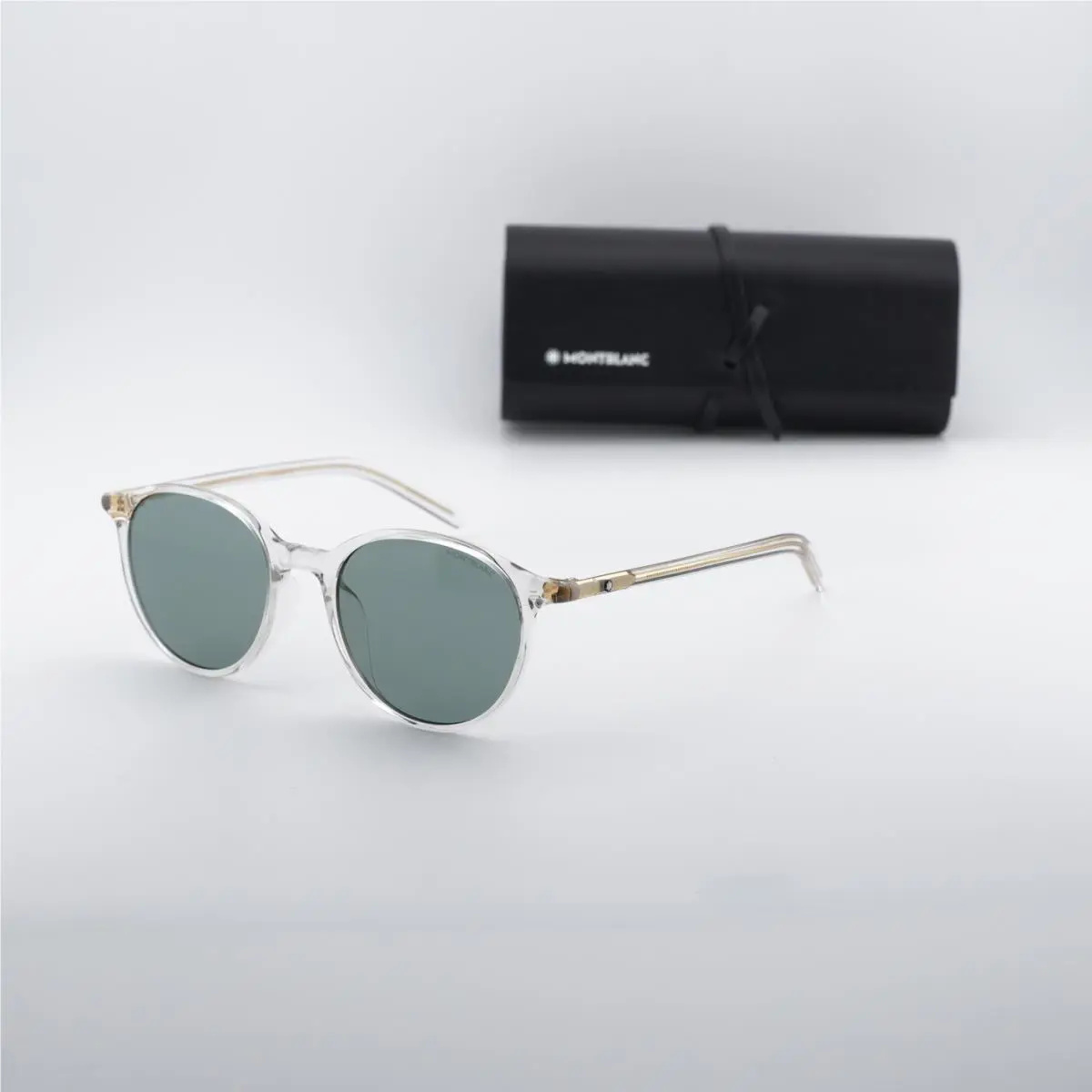Montblanc Women Sunglasses Clear Green Round MB0326SA 004
