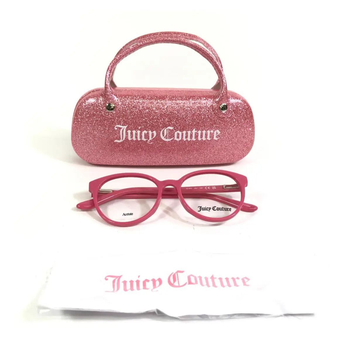 Juicy Couture Kids Eyeglasses Frames JU963 35J Shiny Pink Cat Eye 46-15-125
