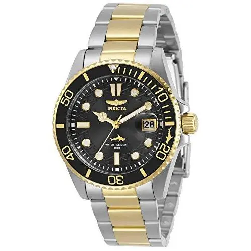 Women`s 30483 Pro Diver Quartz 3 Hand Black Dial Two-tone Steel Watch by Invicta
