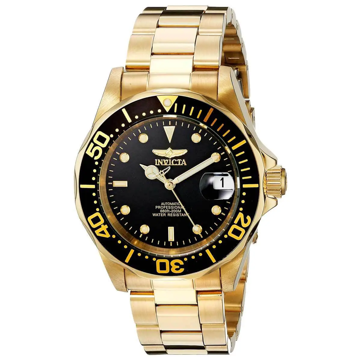 Invicta Men`s Watch Pro Diver Automatic Black Dial Stainless Steel Bracelet8929