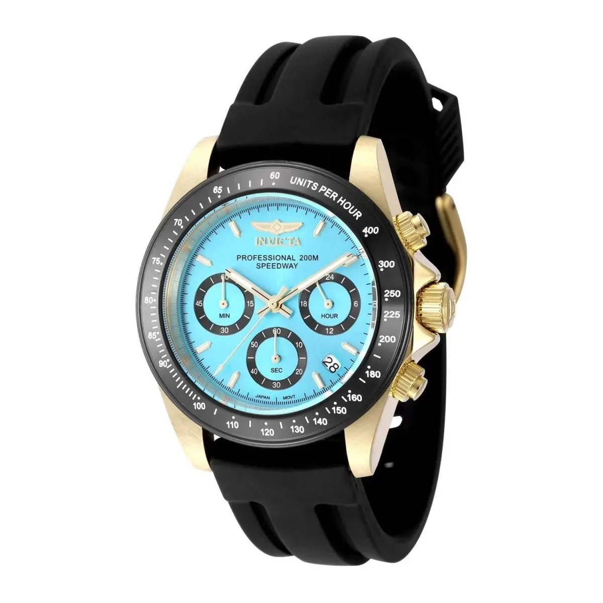 Invicta 50491 Quartz Watch Light Blue Dial Silicone 39.5mm Men