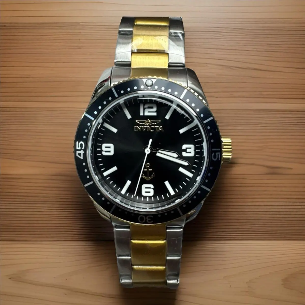 Invicta Ocean Voyage Watch Men 38mm Two Tone Stainless Steel Gold Silver Quartz