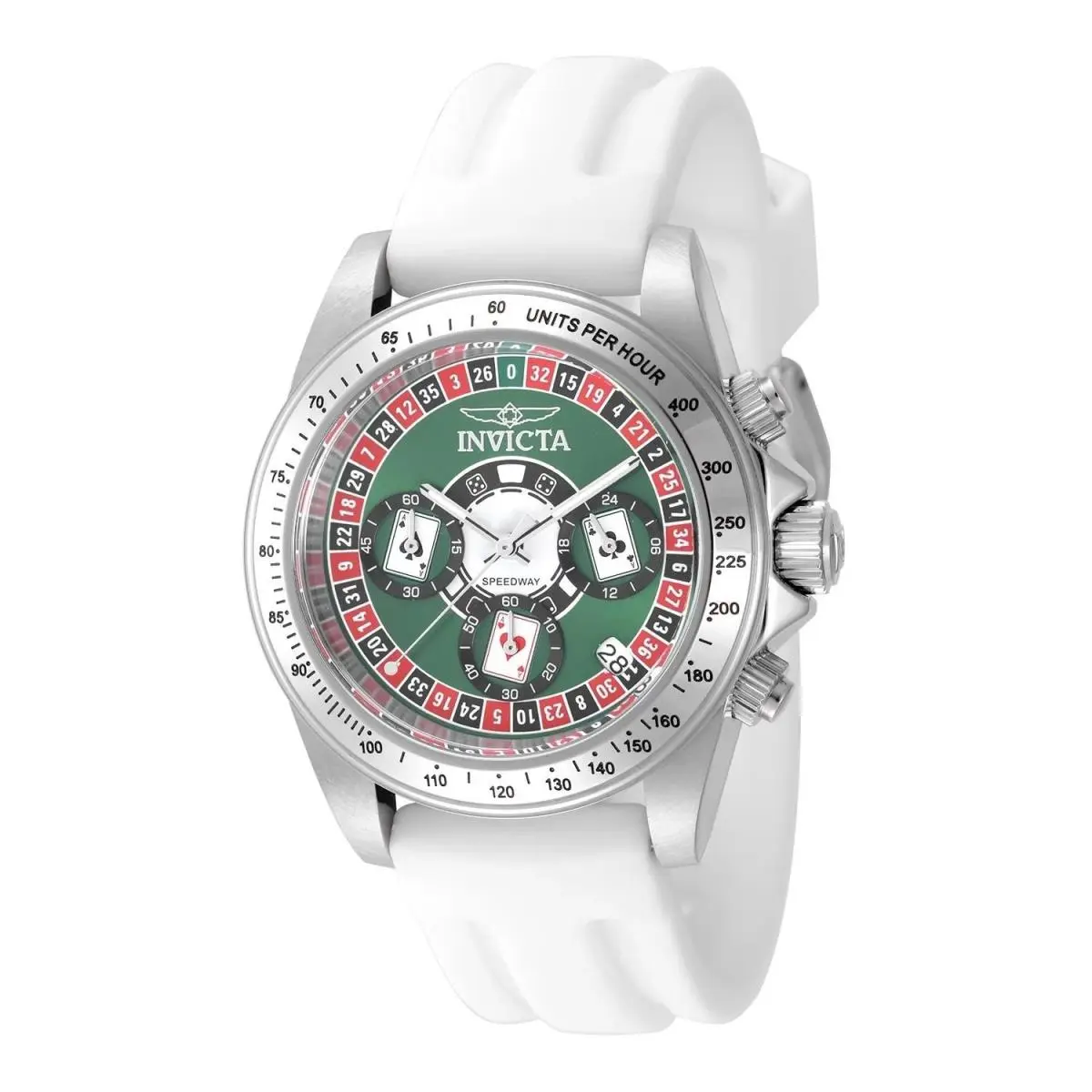 Invicta 50493 Quartz Watch Green Dial Silicone 39.5mm Men