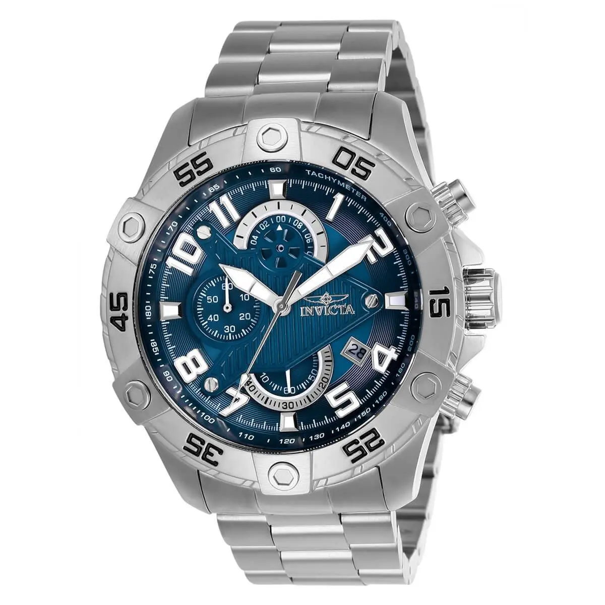 Invicta Men`s Watch S1 Rally Scuba Chronograph Blue Dial Steel Bracelet 26094