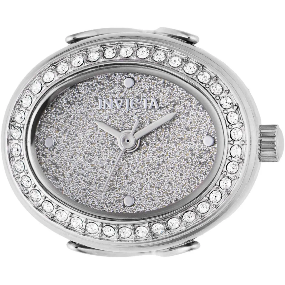 Invicta Women`s Ring Watch Mini Glitter Silver Tone Dial Stainless Steel 49594