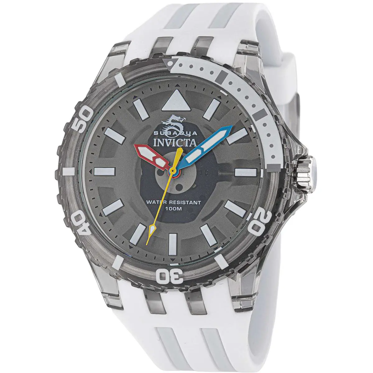 Invicta Men`s Watch Subaqua Quartz White and Grey Silicone Rubber Strap 69448