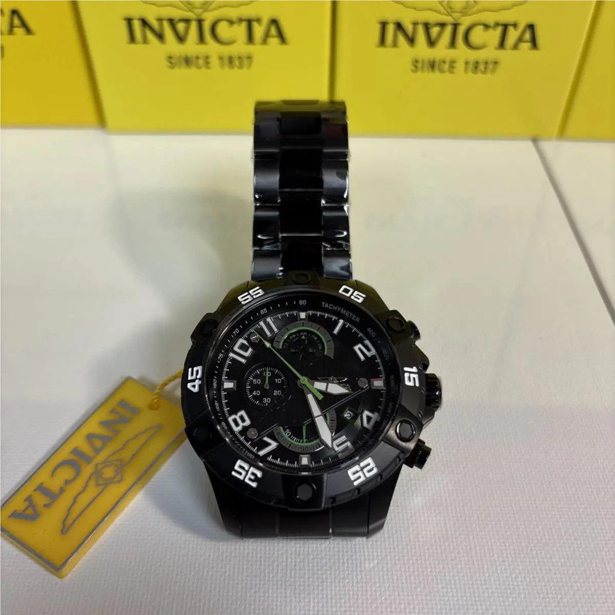 Invicta S1 Rally Men`s Watch - 48mm Black 26101 Black Green White Dial