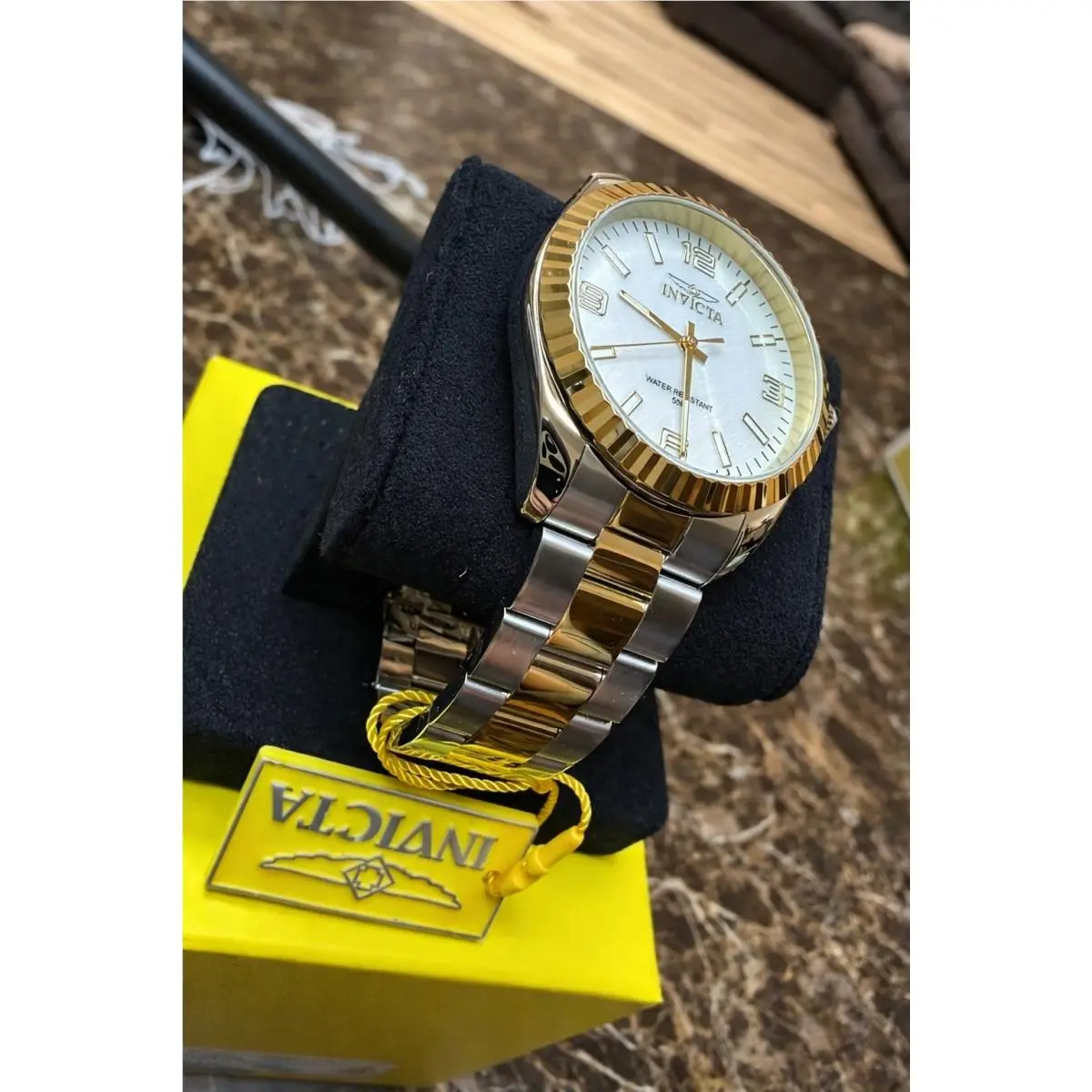 New. Invicta Specialty Men`s Watch W Mother of Pearl Dial- 43mm Gold Steel