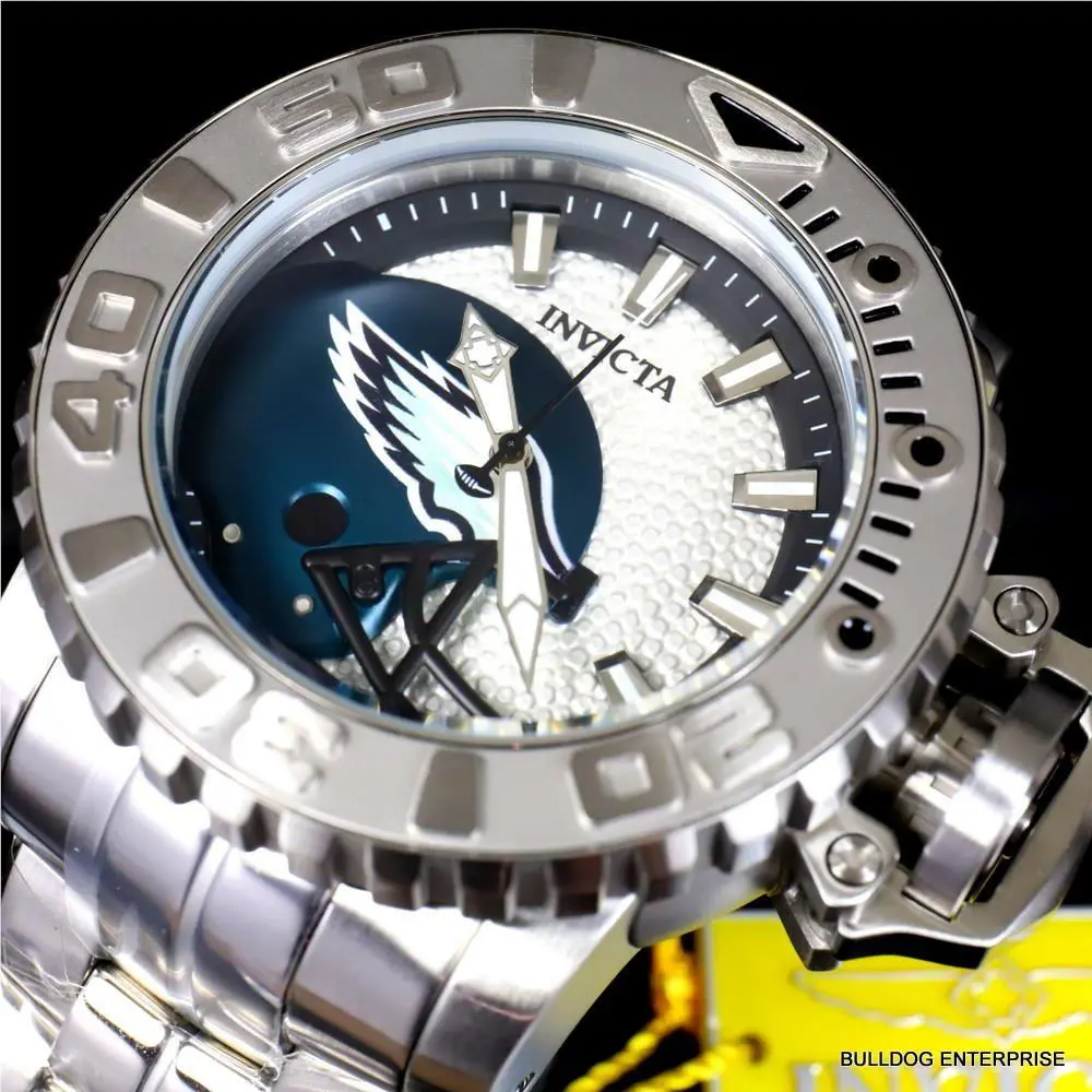 Invicta Sea Hunter Gen II Nfl Philadelphia Eagle Automatic 58mm Steel Watch