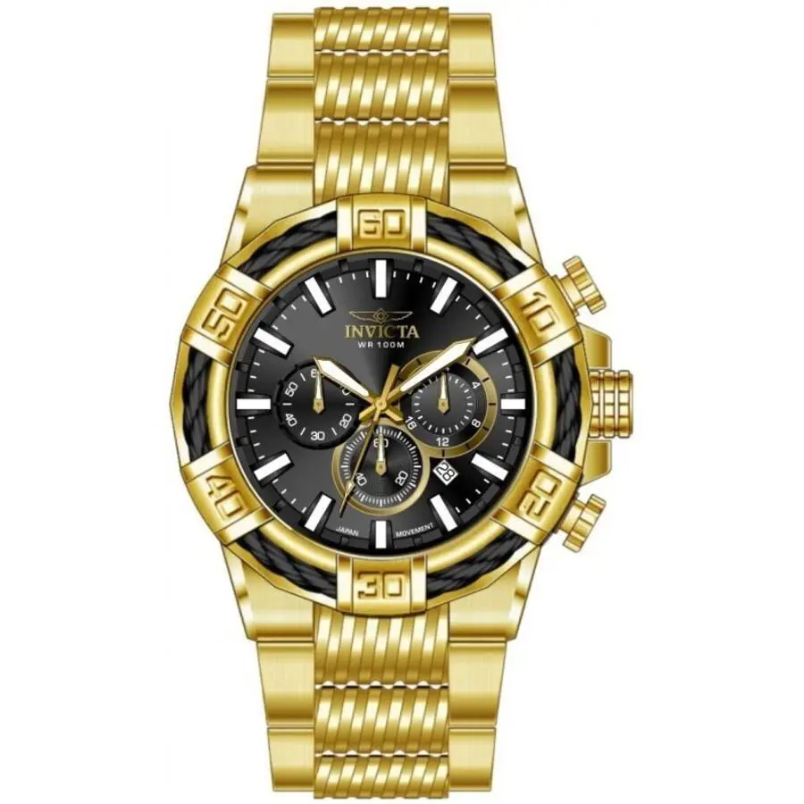 Invicta Bolt Chronograph Gmt Quartz Black Dial Men`s Watch 49905