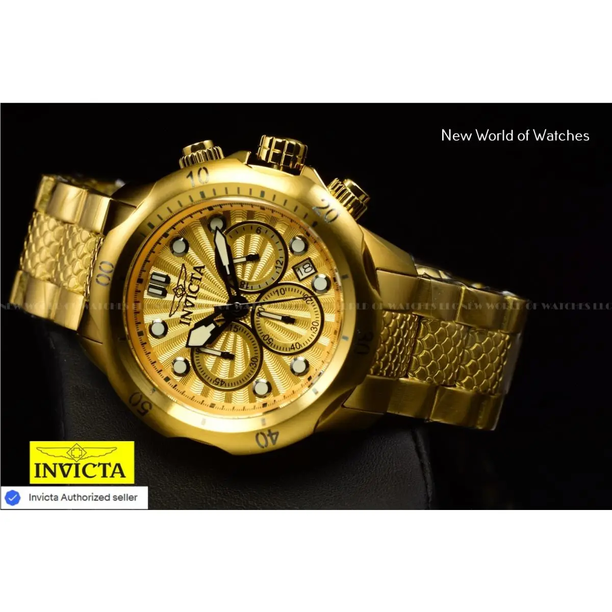 Invicta Men`s Venom Steelshed 46mm Chronograph Stainless Steel Gold Tone Watch