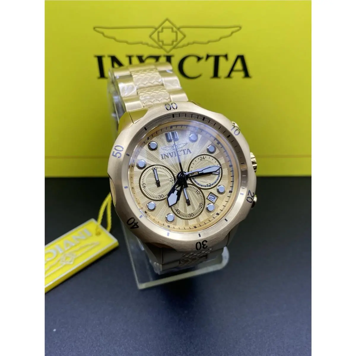 Invicta Venom Chronograph Dial 46mm Stainless Steel Gold Men`s Watch