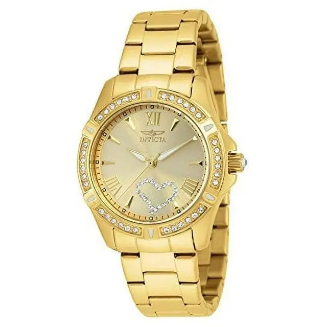 Invicta Women S 21384 Angel Crystal-accented 18k Gold Ion-plated Stainless Steel