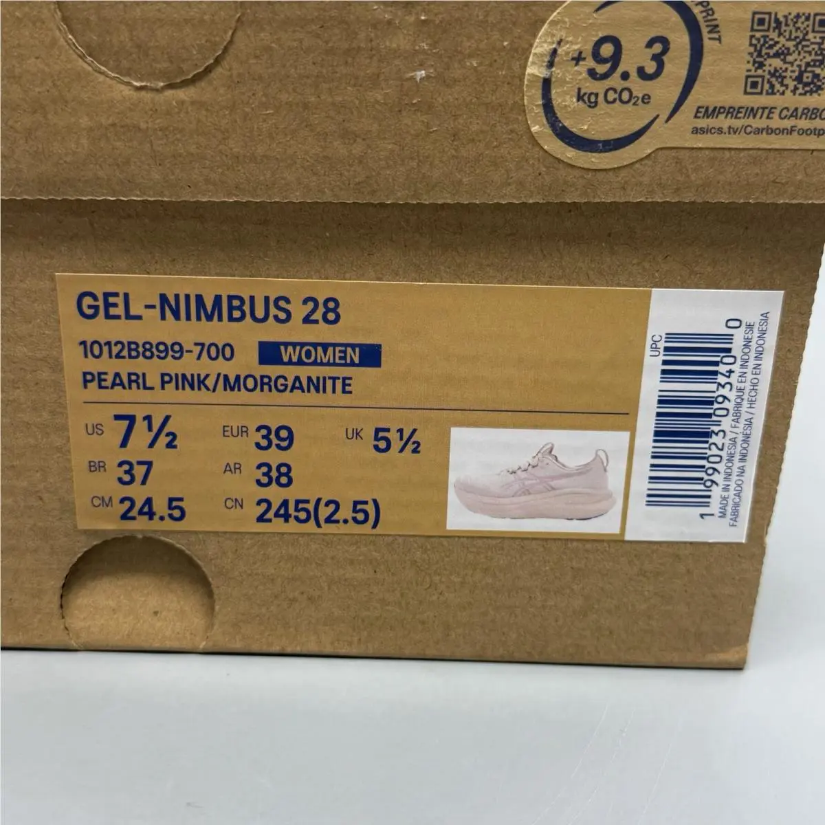 Asics shoes - Asics Gel Nimbus 28 - Gel Nimbus - 1012B899 - Pearl Pink (UPC: 0199023093370) 12