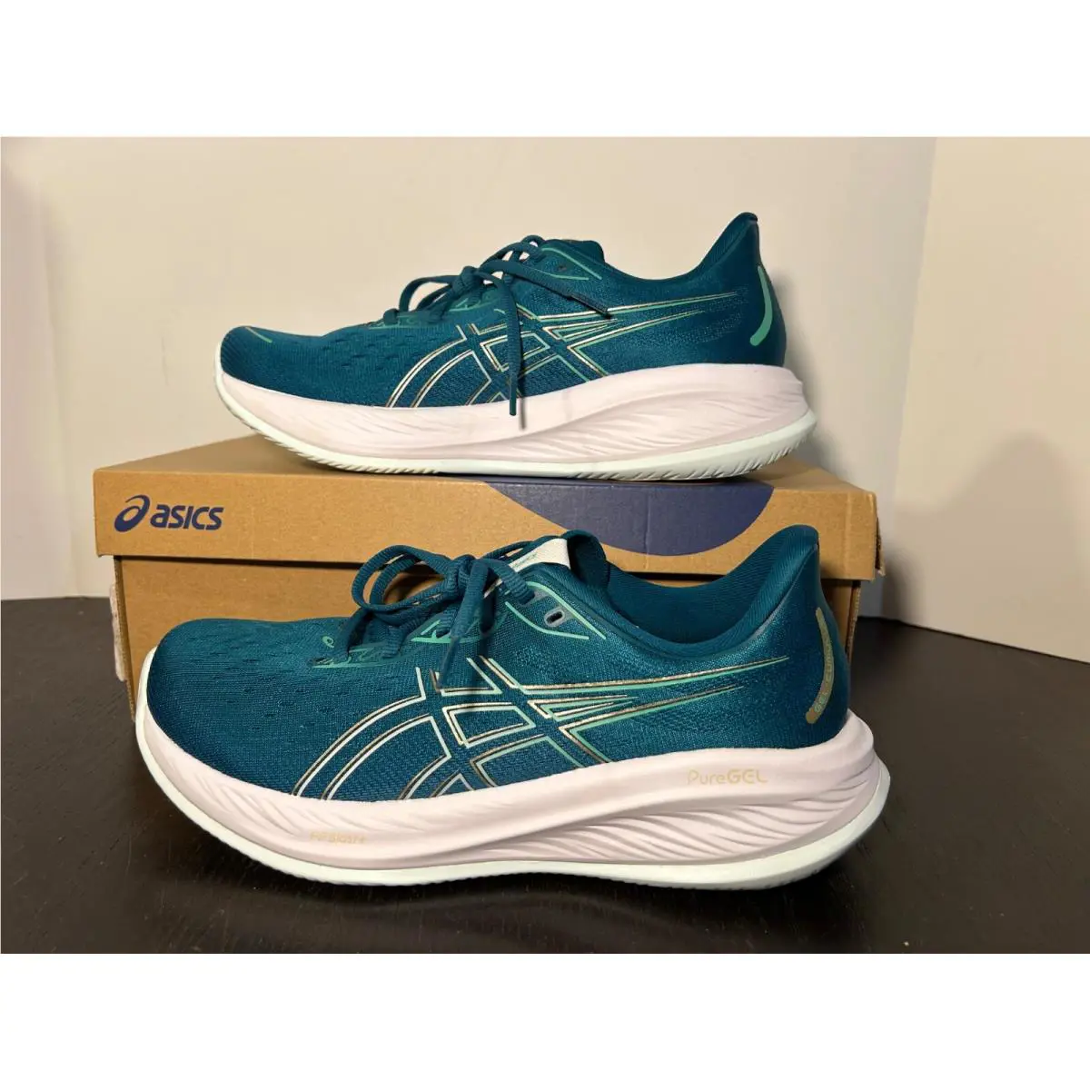 Asics shoes - Teal Blue Green, White 5