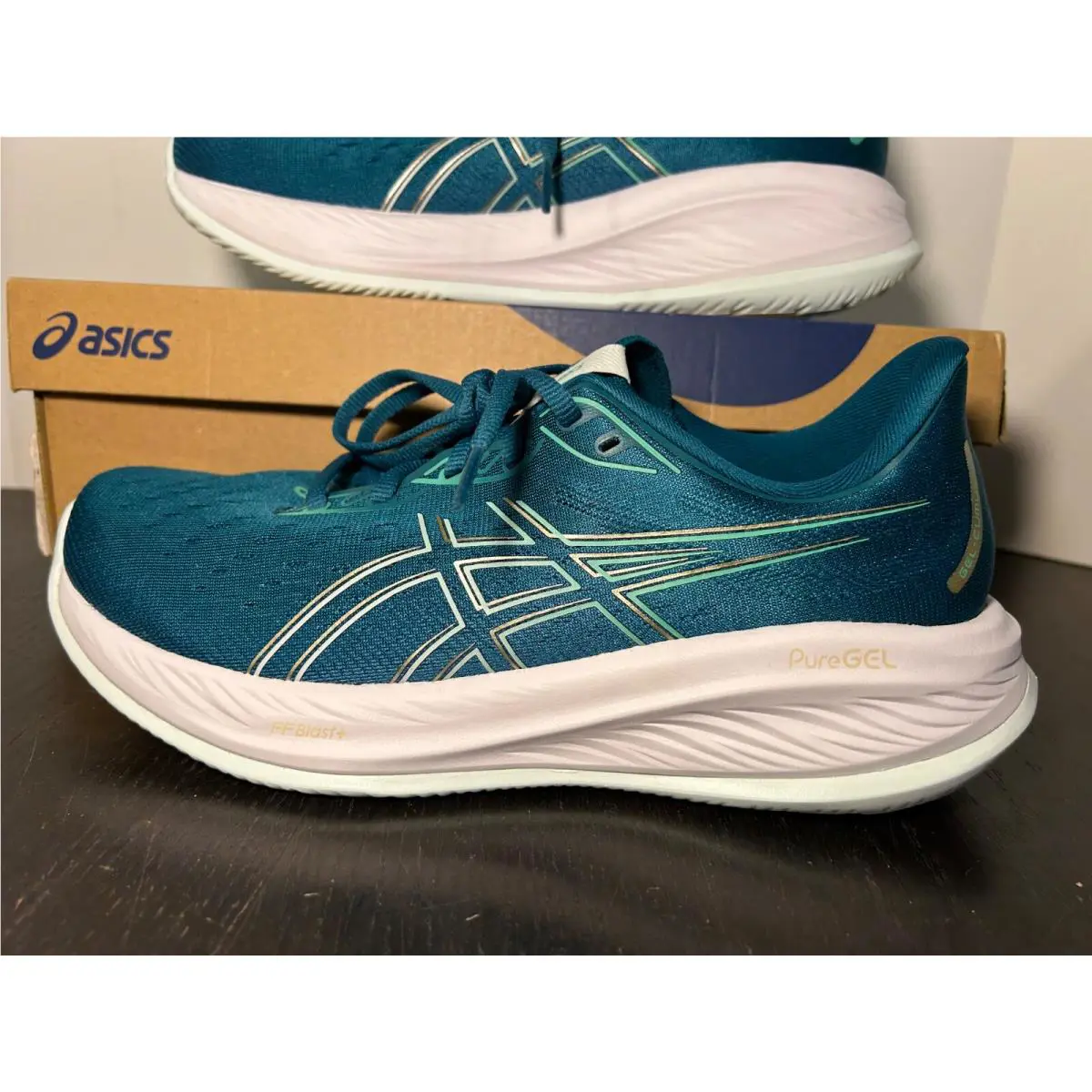 Asics shoes - Teal Blue Green, White 6