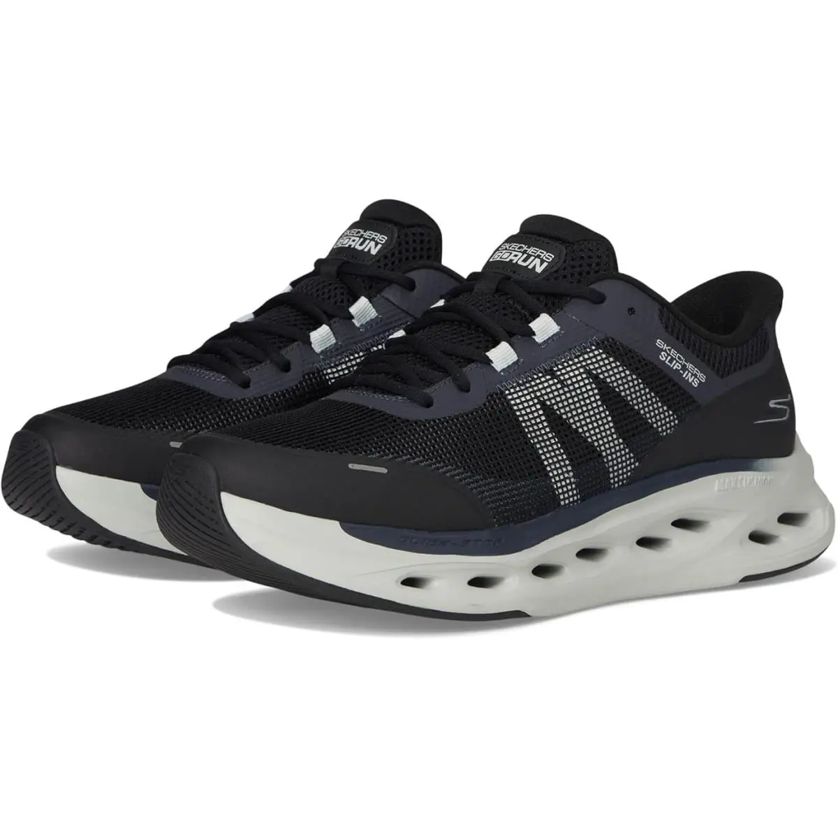 Skechers Glide-step - Aberdeen 220422-BKGY Men 11.5 Black Running Shoes HAWK1444 - Black