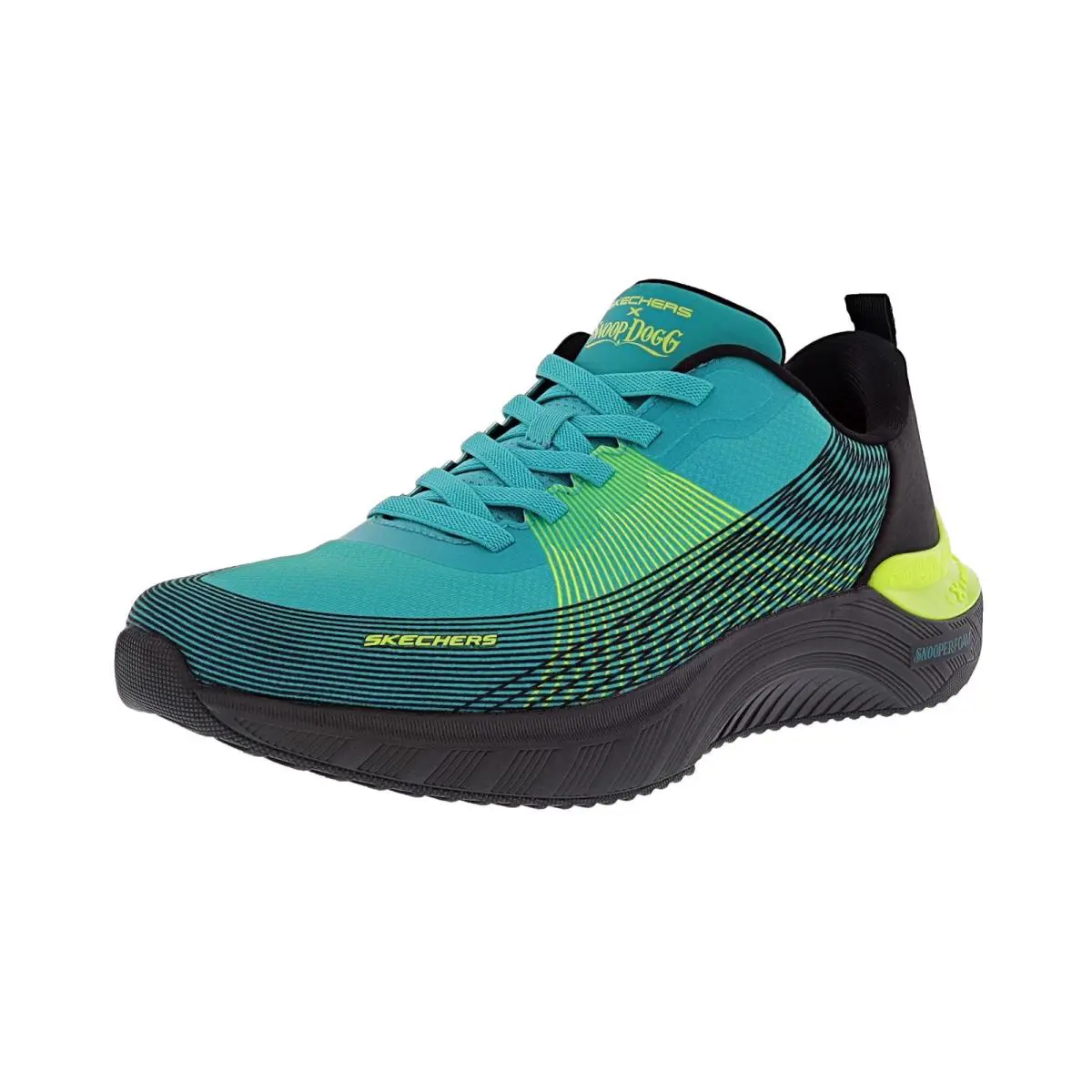 Skechers Men`s Snoop Dogg: Snoop Ace- Cyber Walker 251135/BKGR Walking Shoes - BLACK / GREEN