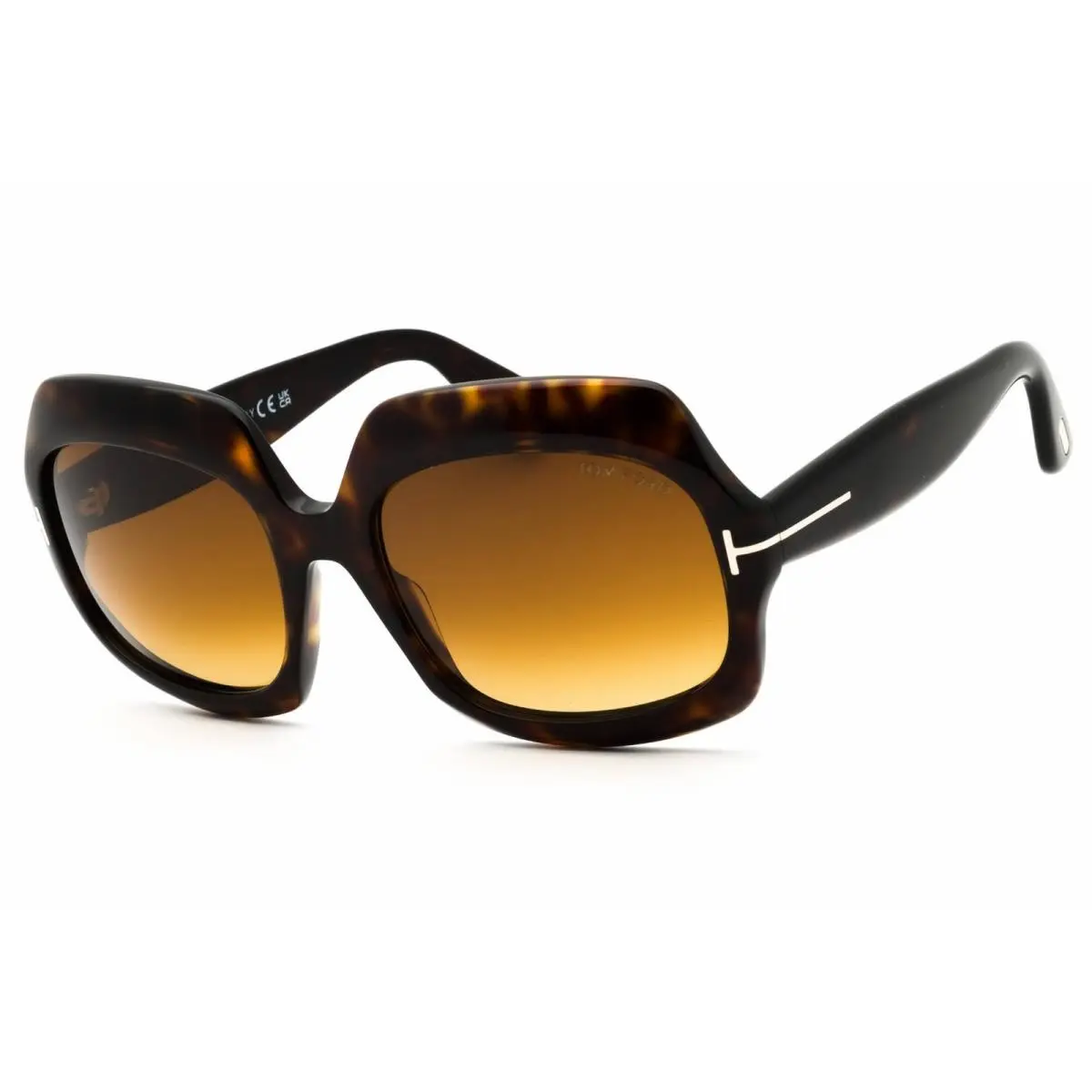 Tom Ford Unisex Sunglasses Oversized Shape Dark Havana Full Rim Frame FT1155 52F