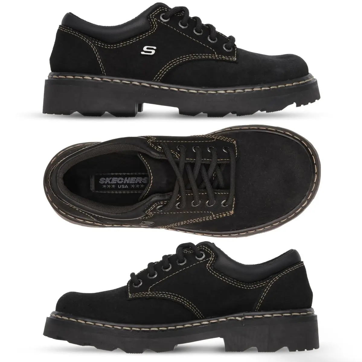 Skechers shoes - 45120 - 45120-BKS - chocolate suede leather 25