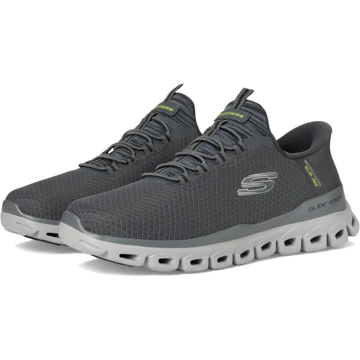 Skechers Shoes Men Slip Ins Comfort Sport Glide Step Charcoal Memory Foam 233010 - Charcoal
